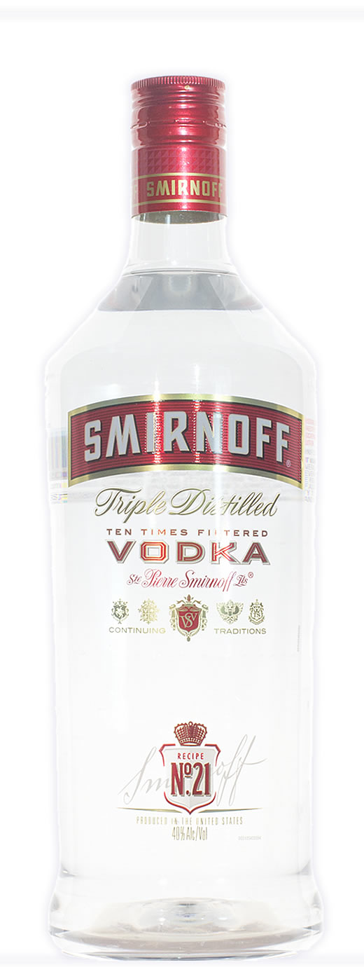 Label Smirnoff Vodka Red