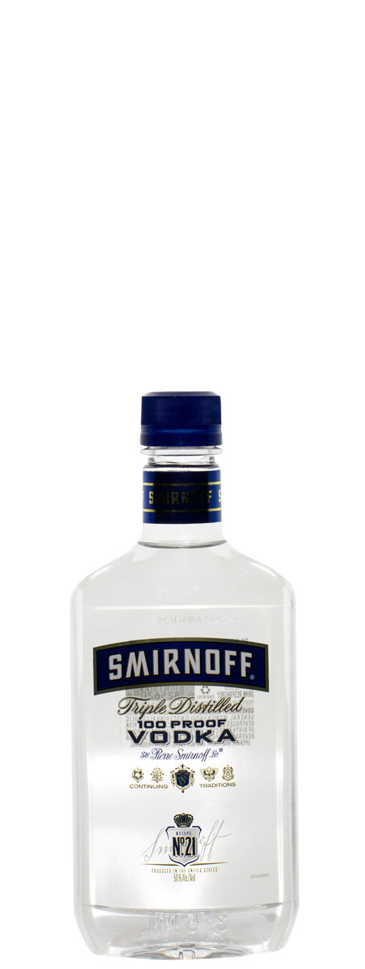 Blue 100° Vodka Strength Export Label Smirnoff